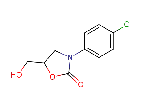 Molecular Structure of 29218-25-5 (3-(4-CHLOROPHENYL)-5-HYDROXYMETHYL-2-OXAZOLIDINONE)
