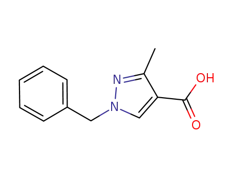 Molecular Structure of 54815-29-1 (3-Methyl-1-(phenylmethyl)-1H-pyrazole-4-carboxylic acid)