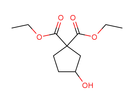 Molecular Structure of 21736-07-2 (3-Hydroxycyclopentane-1,1-dicarboxylic acid diethyl ester)