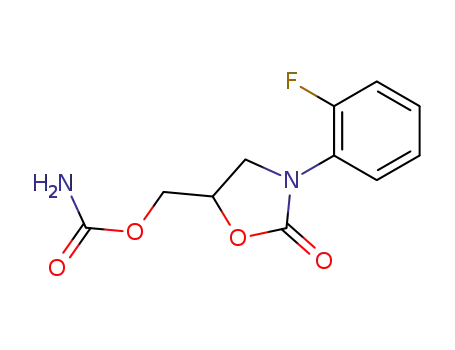 Molecular Structure of 29218-35-7 (3-(o-Fluorophenyl)-2-oxo-5-oxazolidinylmethyl=carbamate)