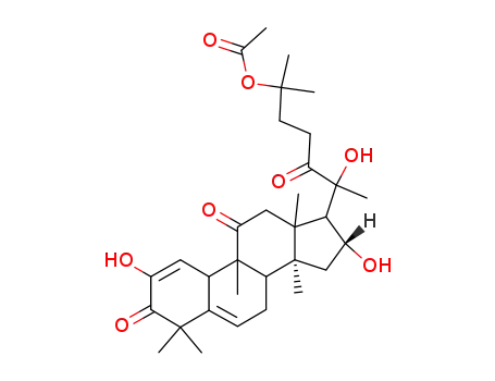 Molecular Structure of 28973-67-3 ([5-[(9R,13R,14S,16R,17R)-2,16-dihydroxy-4,4,9,13,14-pentamethyl-3,11-dioxo-8,10,12,15,16,17-hexahydro-7H-cyclopenta[a]phenanthren-17-yl]-5-hydroxy-1,1-dimethyl-4-oxo-hexyl] acetate)