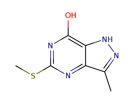 7H-Pyrazolo[4,3-d]pyrimidin-7-one,1,6-dihydro-3-methyl-5-(methylthio)- cas  28745-13-3