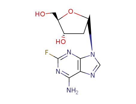 Molecular Structure of 21679-13-0 (9-(2-deoxypentofuranosyl)-2-fluoro-9H-purin-6-amine)
