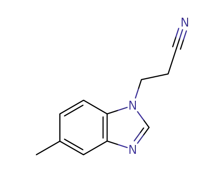 Molecular Structure of 28739-47-1 (1-Benzimidazolepropionitrile,5-methyl-(8CI))