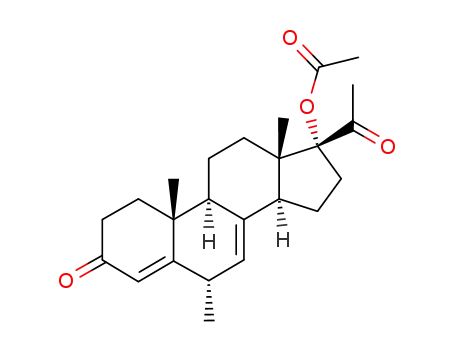 Molecular Structure of 2919-76-8 ((6alpha)-6-methyl-3,20-dioxopregna-4,7-dien-17-yl acetate)