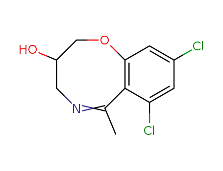 Molecular Structure of 28980-11-2 ((5Z)-7,9-dichloro-6-methyl-3,4-dihydro-2H-1,5-benzoxazocin-3-ol)