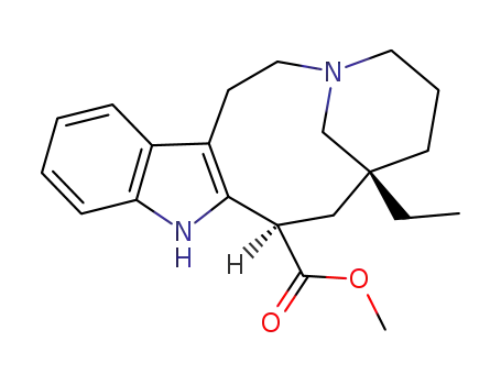 Molecular Structure of 2896-91-5 ([7S,(+)]-7-Ethyl-1,4,5,6,7,8,9,10-octahydro-2H-3,7-methanoazacycloundecino[5,4-b]indole-9β-carboxylic acid methyl ester)