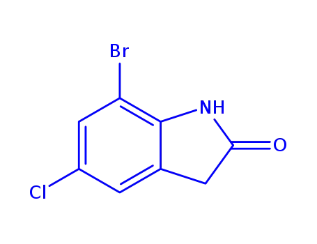 Molecular Structure of 215433-19-5 (7-BROMO-5-CHLORO-2-OXINDOLE)