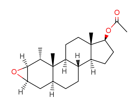 Molecular Structure of 21623-48-3 (Androstan-17-ol, 2,3-epoxy-1-methyl-, acetate, (1alpha,2beta,3beta,5al pha,17beta)-)