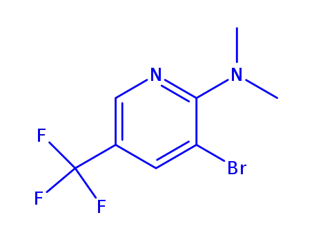 Molecular Structure of 216765-95-6 ((3-Bromo-5-trifluoromethyl-pyridin-2-yl)-dimethyl-amine)