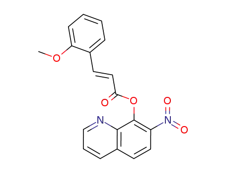 Molecular Structure of 29002-08-2 (3-(2-Methoxyphenyl)propenoic acid 7-nitro-8-quinolyl ester)