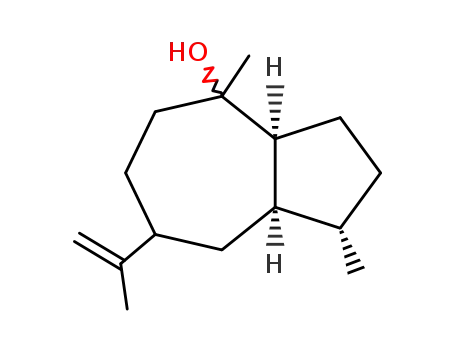 Molecular Structure of 21698-41-9 (Decahydro-1,4-dimethyl-7-(1-methylvinyl)azulen-4-ol)