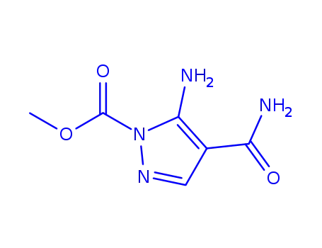 1H-Pyrazole-1-carboxylic  acid,  5-amino-4-(aminocarbonyl)-,  methyl  ester
