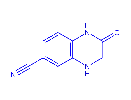 Molecular Structure of 221290-03-5 (6-Quinoxalinecarbonitrile,1,2,3,4-tetrahydro-2-oxo-(9CI))