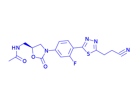 N-[3-[4-[5-(2-Cyanoethyl)-1,3,4-thiadiazol-2-yl]-3-fluorophenyl]-2-oxooxazolidin-5(S)-ylmethyl]acetamide