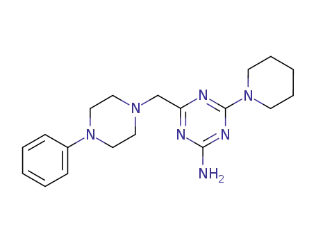 Molecular Structure of 21868-46-2 (4-[(4-phenylpiperazin-1-yl)methyl]-6-(piperidin-1-yl)-1,3,5-triazin-2-amine)