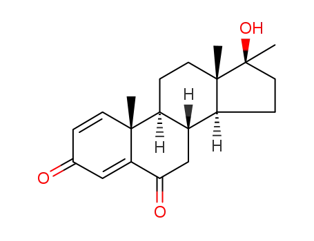 Molecular Structure of 59701-14-3 (17β-hydroxy-17α-methylandrost-1,4-dien-3,6-dione)