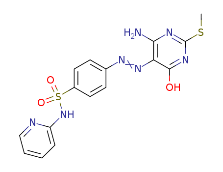 Benzenesulfonamide,4-[2-[4-amino-1,6-dihydro-2-(methylthio)-6-oxo-5-pyrimidinyl]diazenyl]-N-2-pyridinyl- cas  29817-69-4