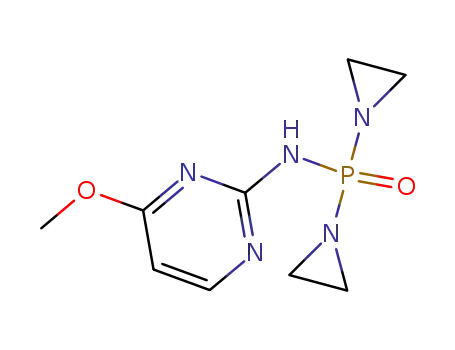 Molecular Structure of 2937-32-8 (P,P-bis(aziridin-1-yl)-N-(4-methoxypyrimidin-2-yl)phosphinic amide)