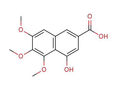 Molecular Structure of 2982-16-3 (4-hydroxy-5,6,7-trimethoxynaphthalene-2-carboxylic acid)