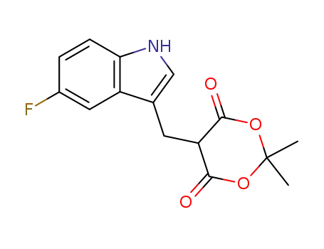 Molecular Structure of 221167-98-2 (5-(5-fluoroindol-3-ylmethyl)-2,2-dimethyl-
1,3-dioxane-4,6-dione)