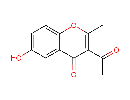Molecular Structure of 401515-47-7 (4H-1-Benzopyran-4-one, 3-acetyl-6-hydroxy-2-methyl- (9CI))