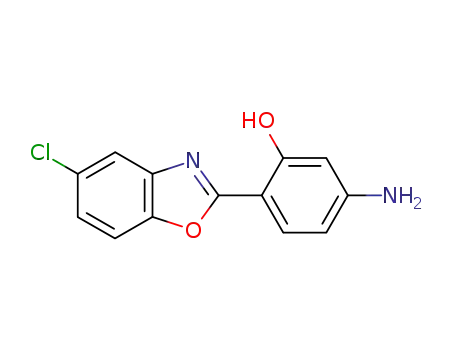 Molecular Structure of 22105-55-1 (5-AMINO-2-(5-CHLORO-BENZOOXAZOL-2-YL)-PHENOL)