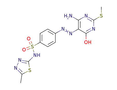 Molecular Structure of 29817-70-7 (4-{2-[6-amino-2-(methylsulfanyl)-4-oxopyrimidin-5(4H)-ylidene]hydrazino}-N-(5-methyl-1,3,4-thiadiazol-2-yl)benzenesulfonamide)