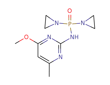 Molecular Structure of 2937-24-8 (P,P-bis(aziridin-1-yl)-N-(4-methoxy-6-methylpyrimidin-2-yl)phosphinic amide)