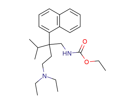 Molecular Structure of 29473-91-4 (ethyl {2-[2-(diethylamino)ethyl]-3-methyl-2-(naphthalen-1-yl)butyl}carbamate)