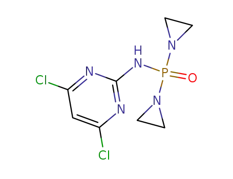 Molecular Structure of 2937-26-0 (P,P-bis(aziridin-1-yl)-N-(4,6-dichloropyrimidin-2-yl)phosphinic amide)