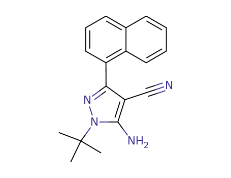 Molecular Structure of 221243-34-1 (5-AMINO-3-(1-NAPHTHYL)-4-CYANO-1-TERT-BUTYLPYRAZOLE)