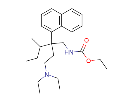 Carbamic acid, [2-[2-(diethylamino)ethyl]-3-methyl-2-(1-naphthyl)pentyl]-, ethyl ester (8CI) cas  29473-92-5