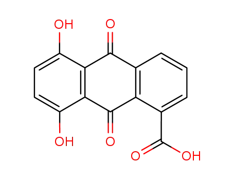 Molecular Structure of 22225-62-3 (9,10-Dihydro-5,8-dihydroxy-9,10-dioxo-1-anthracenecarboxylic acid)