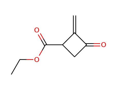 Molecular Structure of 220301-46-2 (Cyclobutanecarboxylic acid, 2-methylene-3-oxo-, ethyl ester (9CI))