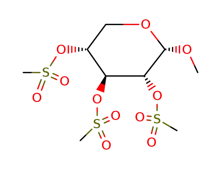 Molecular Structure of 29709-78-2 (Methyl 2-O,3-O,4-O-tri(methylsulfonyl)-α-D-xylopyranoside)