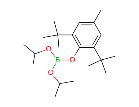 Molecular Structure of 2929-87-5 (Bis(isopropyloxy)[[2,6-bis(1,1-dimethylethyl)-4-methylphenyl]oxy]borane)