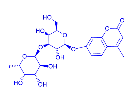 Molecular Structure of 296776-06-2 (4-Methylumbelliferyl 3-O-(a-L-fucopyranosyl)-b-D-galactopyranoside)