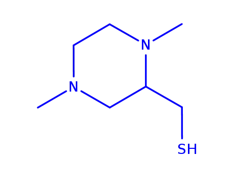 Molecular Structure of 221056-29-7 (2-Piperazinemethanethiol,  1,4-dimethyl-)