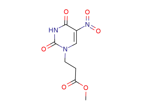 Molecular Structure of 918968-22-6 (3-(3,4-dihydro-5-nitro-2,4-dioxo-(2H)pyrimidin-1-yl)propanoic acid methyl ester)