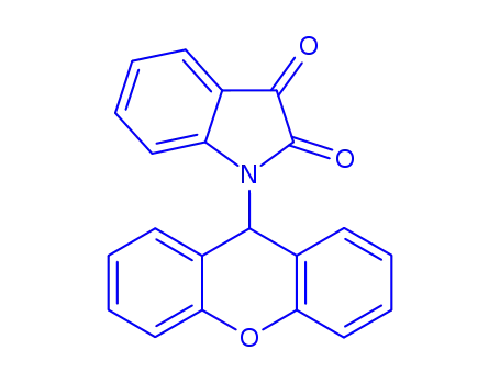 Molecular Structure of 297743-10-3 (1-(9H-xanthen-9-yl)-1H-indole-2,3-dione)