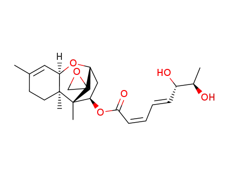 Molecular Structure of 76685-81-9 (Trichothec-9-en-4-ol,12,13-epoxy-, (2Z,4E,6S,7R)-6,7-dihydroxy-2,4-octadienoate, (4b)- (9CI))