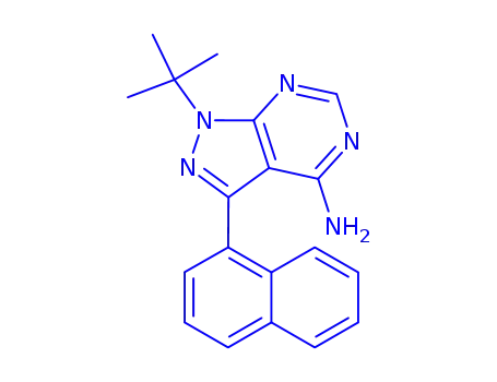 Molecular Structure of 221243-82-9 (4-AMINO-1-TERT-BUTYL-3-(1'-NAPHTHYL)PYRAZOLO[3,4-D]PYRIMIDINE)