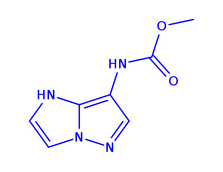 Molecular Structure of 222056-21-5 (Carbamic  acid,  1H-imidazo[1,2-b]pyrazol-7-yl-,  methyl  ester  (9CI))