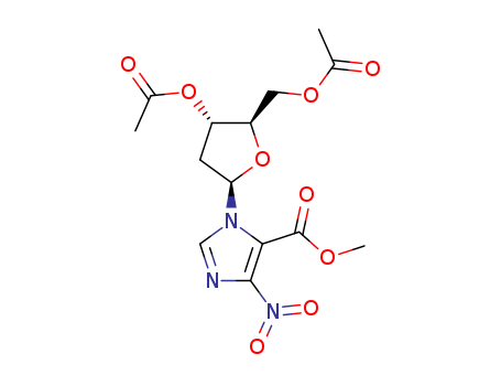 Imidazole-5-carboxylicacid, 1-(2-deoxy-b-D-erythro-pentofuranosyl)-4-nitro-,methyl ester, 3',5'-diacetate (8CI) cas  29868-28-8