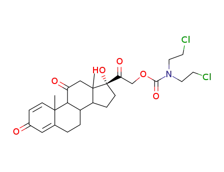 Molecular Structure of 2998-63-2 (17-hydroxy-3,11,20-trioxopregna-1,4-dien-21-yl bis(2-chloroethyl)carbamate)