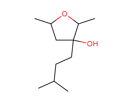 Molecular Structure of 100534-19-8 (3-Isopentyl-2,5-dimethyl-tetrahydro-furan-3-ol)