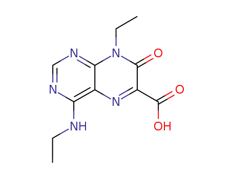 Molecular Structure of 2235-76-9 (8-ethyl-4-(ethylamino)-7-oxo-7,8-dihydropteridine-6-carboxylic acid)