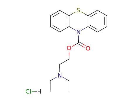 Molecular Structure of 298-51-1 (2-(diethylamino)ethyl 10H-phenothiazine-10-carboxylate hydrochloride (1:1))