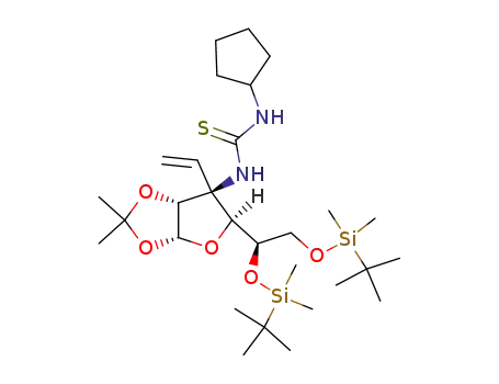 5,6-bis(O-tert-butyldimethylsilyl)-3-(N-cyclopentylthiocarboxamido)-3-deoxy-1,2-O-isopropylidene-3-C-vinyl-α-D-glucofuranose